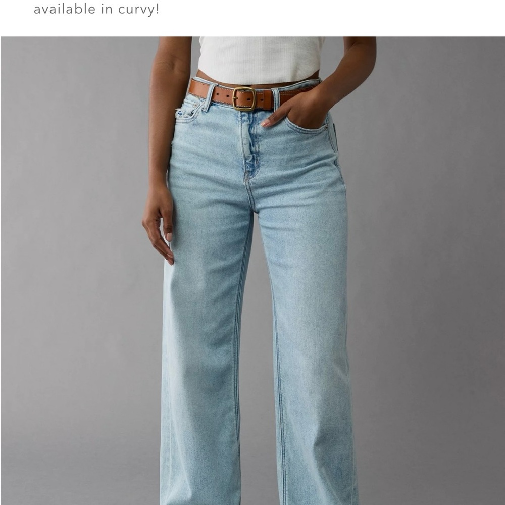 American eagle Light Blue drapey wide leg Jeans